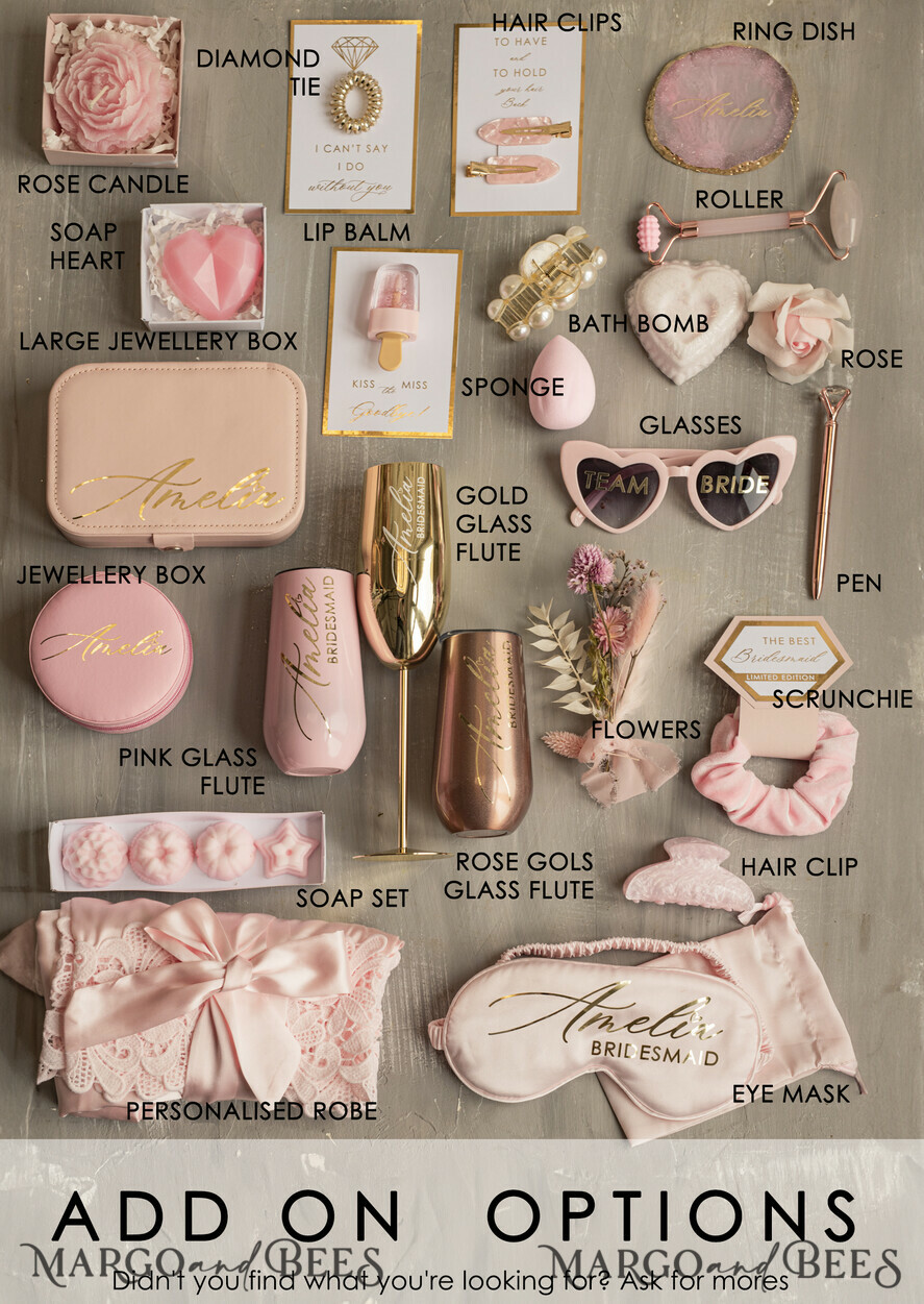 BRIDESMAID/BEST MAN BOX bridesmaid proposal box Personalized Bridesmaid Proposal Box with Robe, Complete Maid of Honour Box, Blush Will You Be My Bridesmaid box set