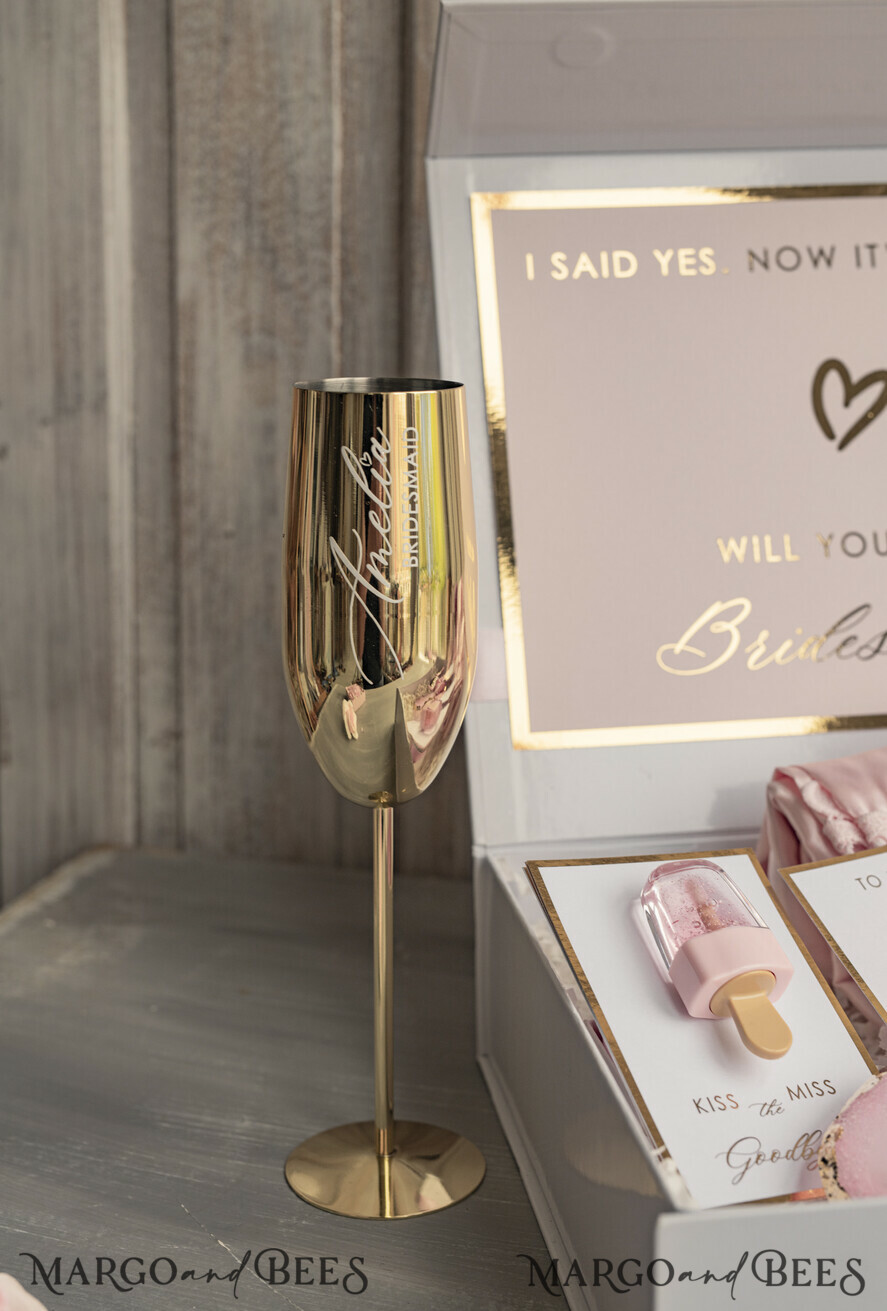 BRIDESMAID/BEST MAN BOX bridesmaid proposal box Personalized Bridesmaid Proposal Box with Robe, Complete Maid of Honour Box, Blush Will You Be My Bridesmaid box set
