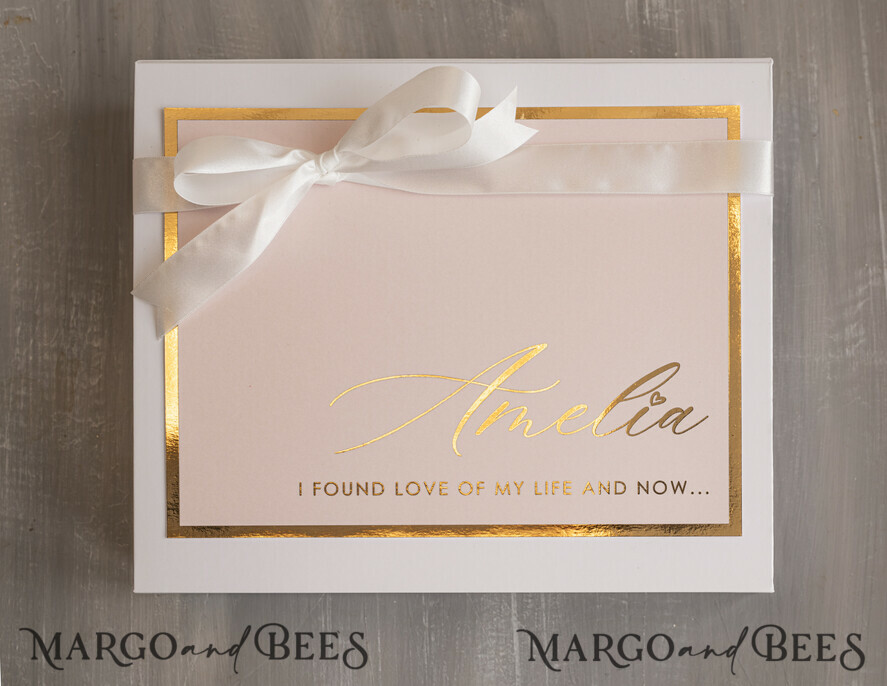 BRIDESMAID/BEST MAN BOX bridesmaid proposal box Personalized Bridesmaid Proposal Box with Robe, Complete Maid of Honour Box, Blush Will You Be My Bridesmaid box set
