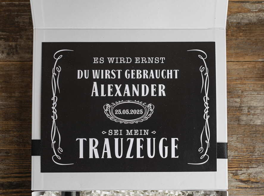 Brautjungfer/Trauzeuge Box Trauzeuge Fragen Geschenkbox Trauzeuge Fragen Geschenkbox Willst du mein Trauzeuge sein