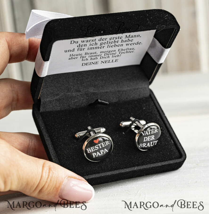 geschenk für die Eltern Papa, willst du mich zum Altar führen Manschettenknöpfe Vater der Braut