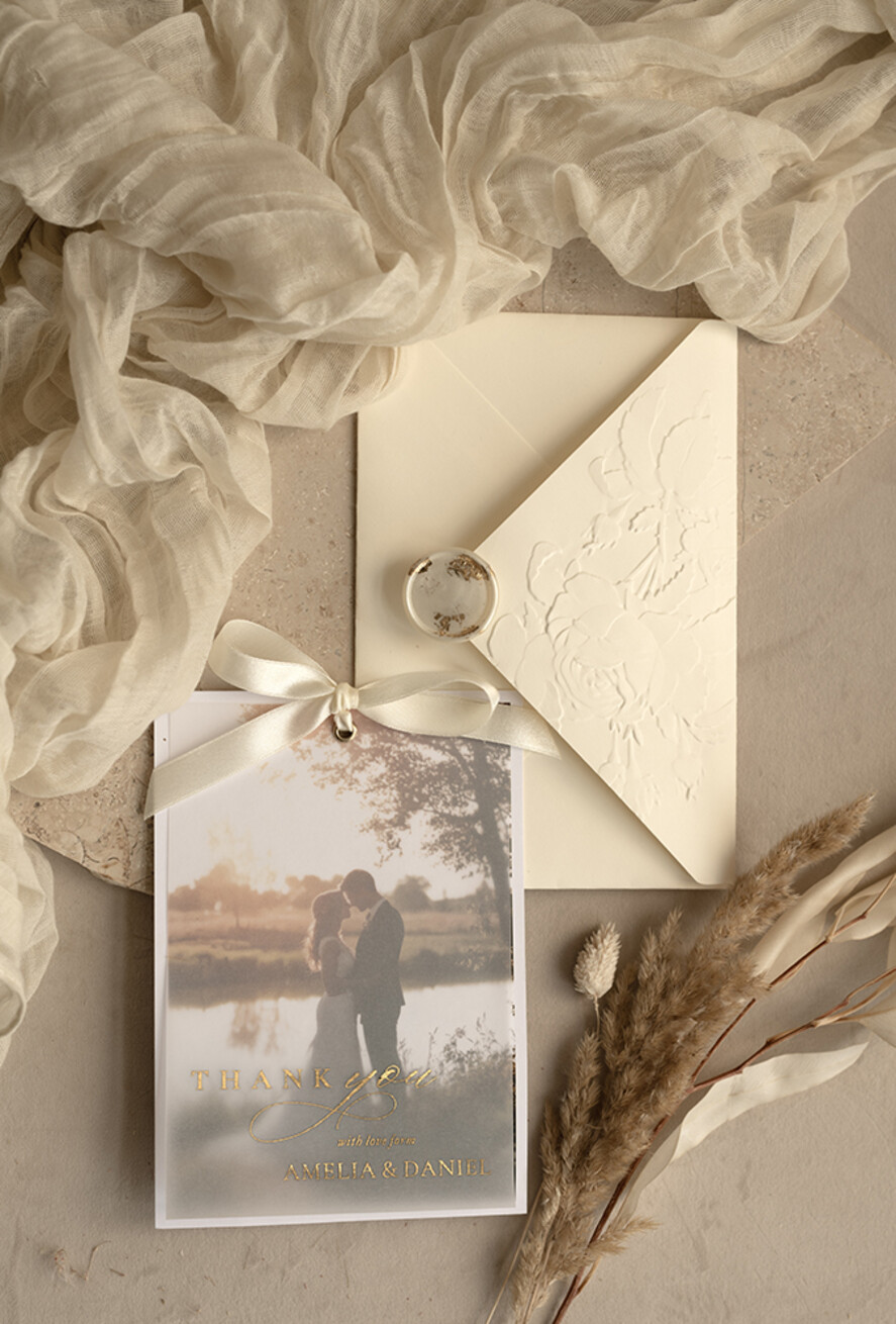 THANK YOU CARDS photo gold vellum plexi Printed vellum Wedding Photo Thank You Cards, Modern Wedding Thank You Cards with Photo, Minimalist Thank You Cards Wedding