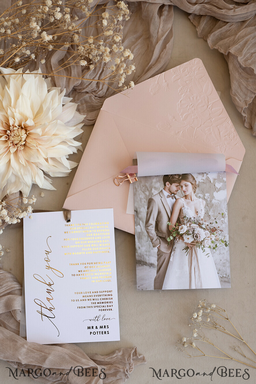 THANK YOU CARDS photo gold vellum plexi Printed vellum Wedding Phcustomoto Thank You Cards, Modern Wedding Thank You Cards with Photo, Minimalist Thank You Cards Wedding