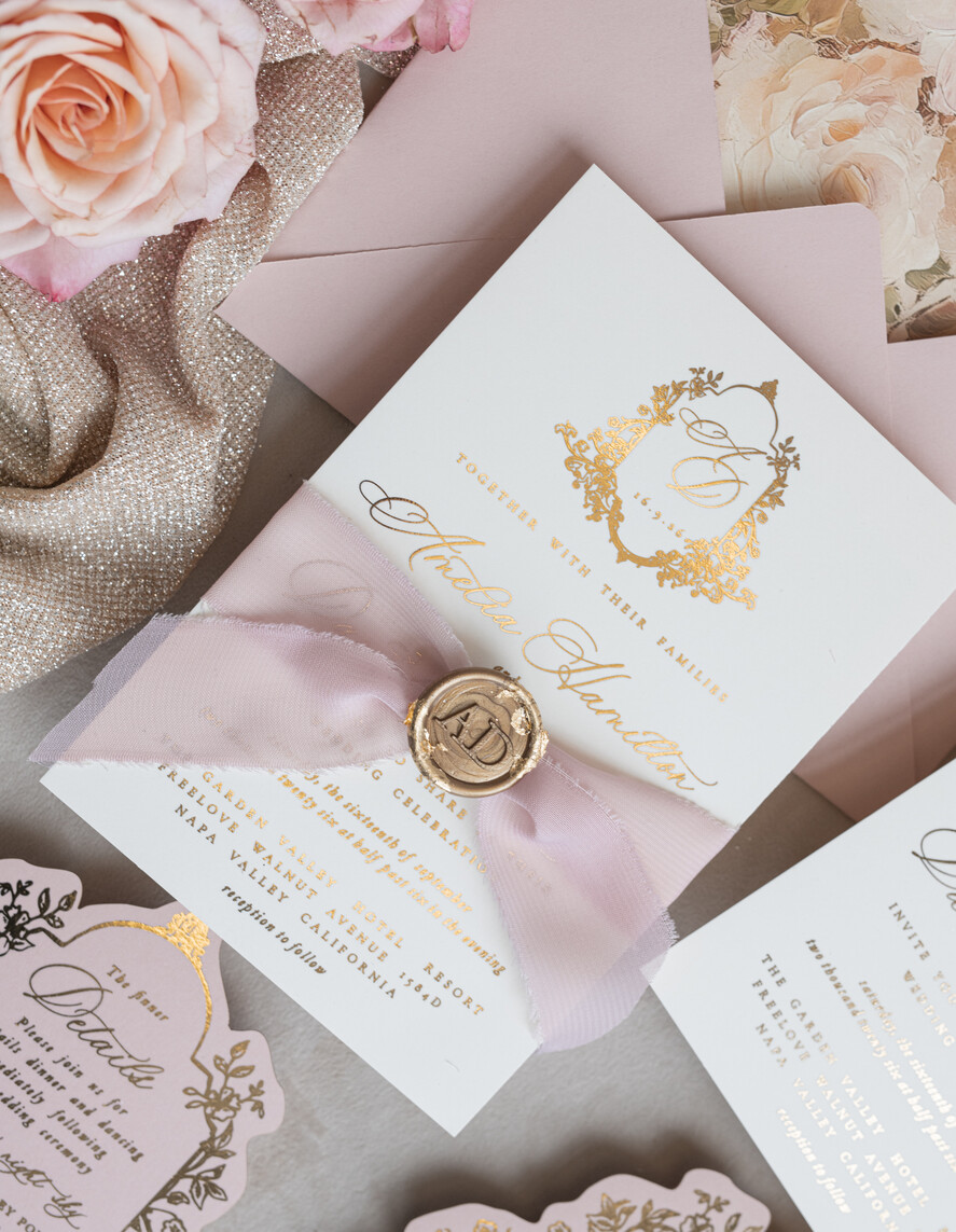 WEDDING INVITATIONS Vintage Baroque Vintage Baroque Wedding Invitation suite Beige Golden Fine art Roses Wedding Invitations with rsvp Victorian wedding crest Chinoiserie Invites Royal Ornamental frame