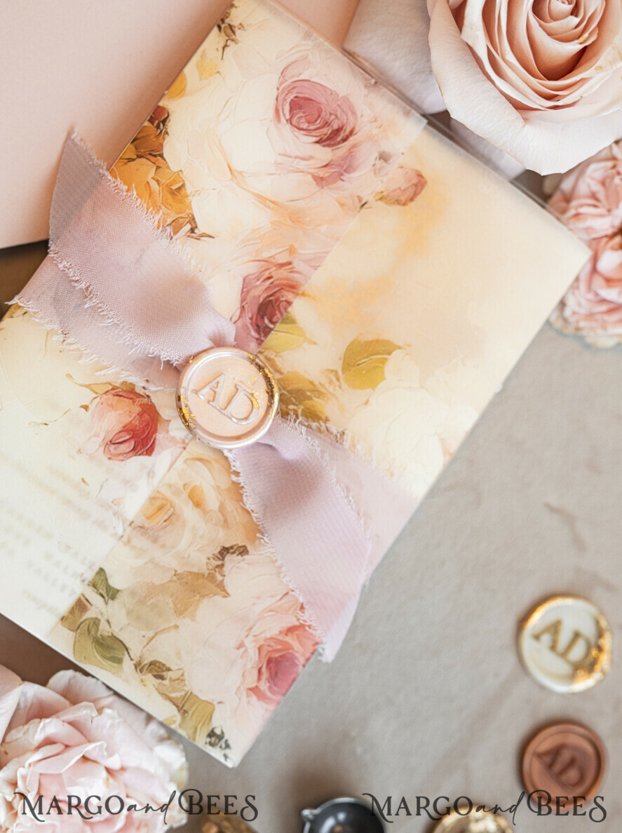 WEDDING INVITATIONS Vintage Baroque Vintage Baroque Wedding Invitation suite Beige Golden Fine art Roses Wedding Invitations with rsvp Victorian wedding crest Chinoiserie Invites Royal Ornamental frame