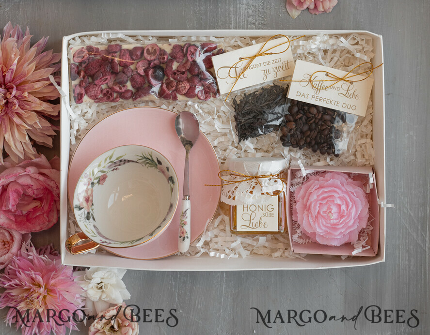 Geschenke zum Muttertag Geschenkset mit Tasse Geschenkset mit Tasse – Kaffee, Tee, Honig & Karte – Geschenkbox zum Muttertag für Mama