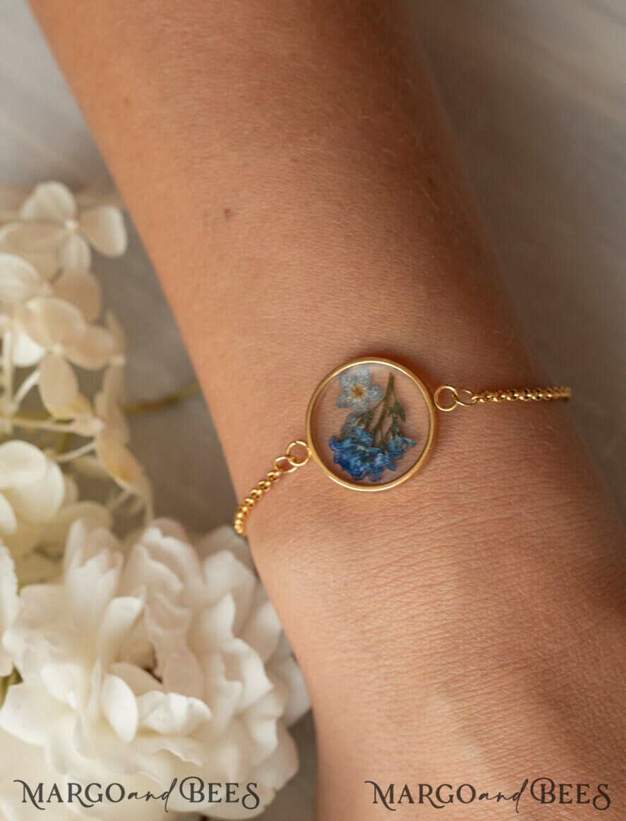 Geschenke zum Muttertag Schmuck für Mama zum Muttertag Geschenk für Mama – Armband mit Vergissmeinnicht-Blume in Geschenkbox mit Widmung