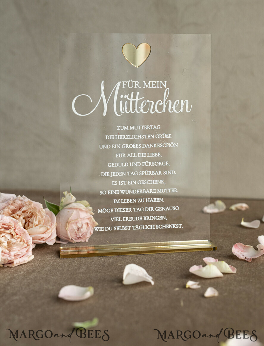 Geschenke zum Muttertag Grußkarten für Mama Statuette mit Widmung für Mama – Geschenk in eleganter Box mit Trockenblumen & HerzGeschenk zum Muttertag Geschenkidee zum Muttertag
