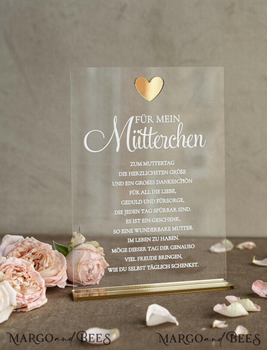 Geschenke zum Muttertag Grußkarten für Mama Statuette mit Widmung für Mama – Geschenk in eleganter Box mit Trockenblumen & HerzGeschenk zum Muttertag Geschenkidee zum Muttertag