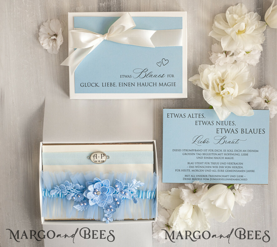 BRIDE bolero, robes, garter Geschenkidee für die Braut Strumpfband Strumpfband Etwas Blaues Geschenk für die Braut von der Trauzeugin JGA