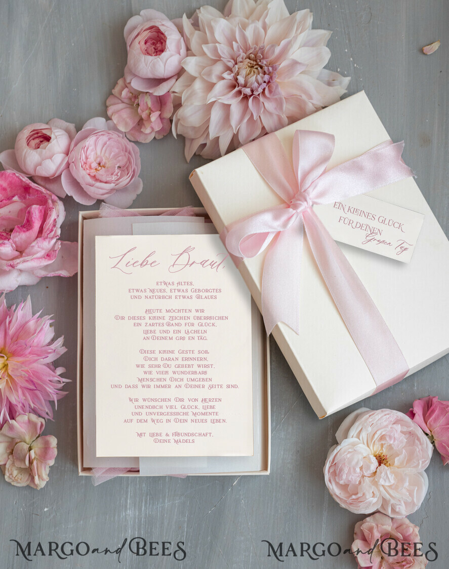 BRIDE bolero, robes, garter Geschenkidee für die Braut Strumpfband Tüll-Strumpfband mit Perlen in Geschenkbox – Überraschung vom Junggesellinnenabschied