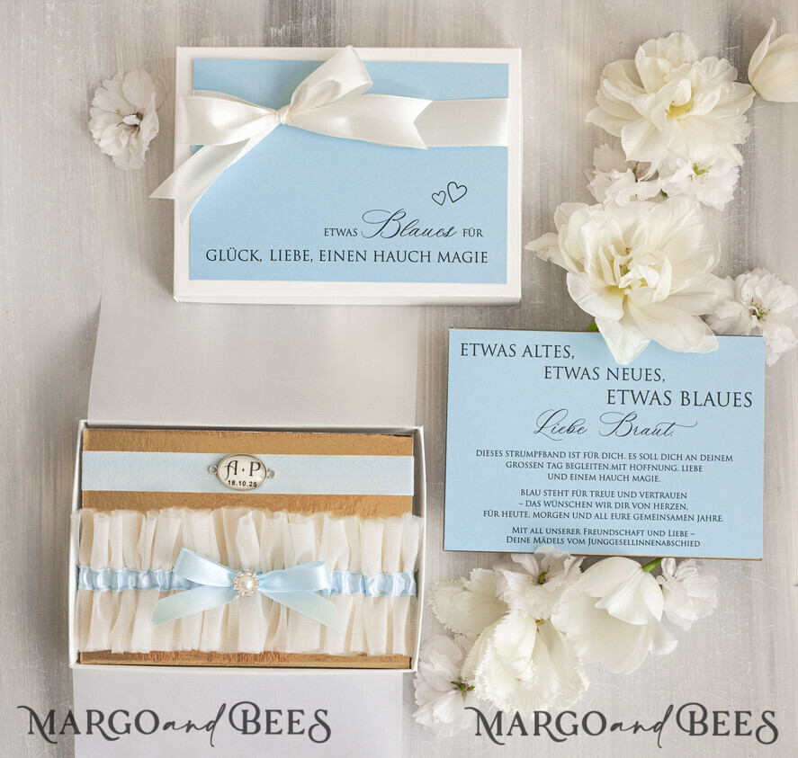 BRIDE bolero, robes, garter Geschenkidee für die Braut Strumpfband Strumpfband Etwas Blaues Geschenk für die Braut von der Trauzeugin JGA