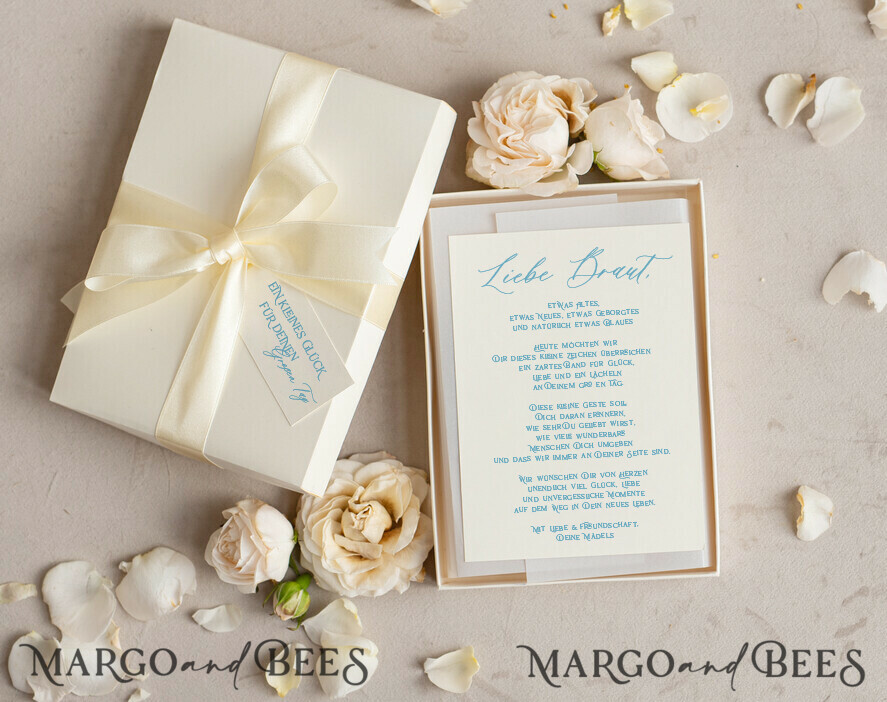 BRIDE bolero, robes, garter Geschenkidee für die Braut Strumpfband Doppeltes Strumpfband-Set für die Braut – edel & romantisch in Geschenkbox mit Gedicht – perfektes Geschenk zur Hochzeit