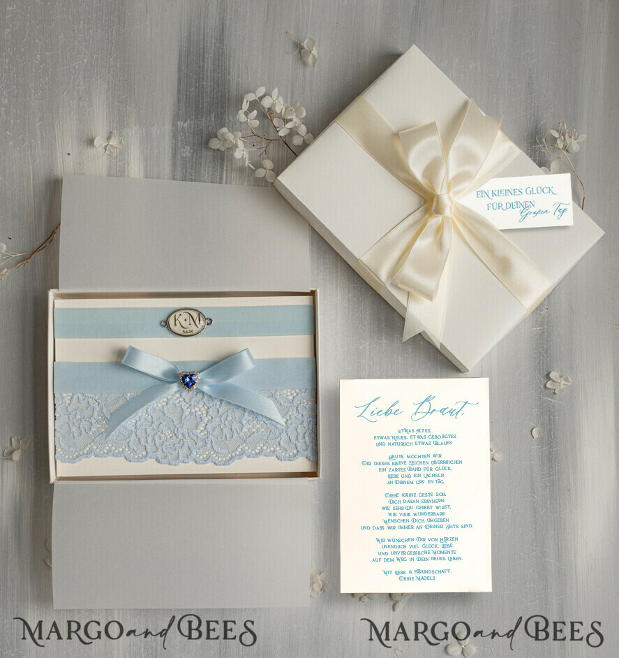 BRIDE bolero, robes, garter Geschenkidee für die Braut Strumpfband Doppeltes Strumpfband-Set für die Braut – edel & romantisch in Geschenkbox mit Gedicht – perfektes Geschenk zur Hochzeit