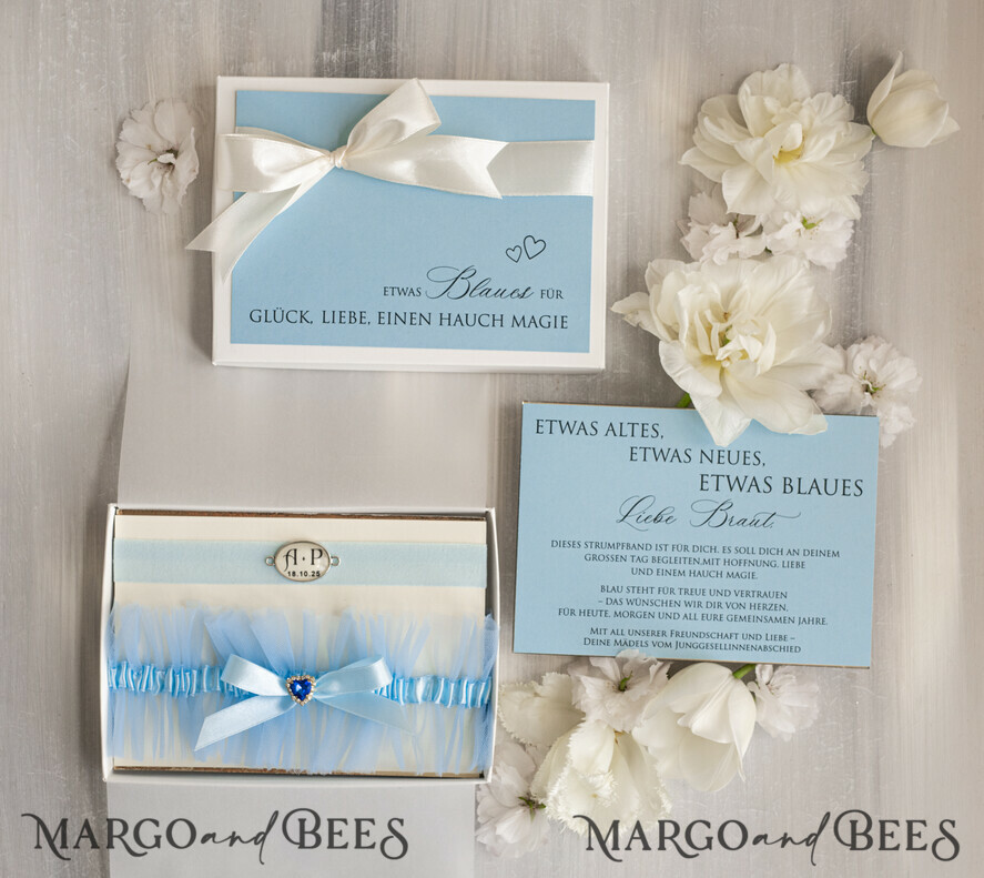 BRIDE bolero, robes, garter Geschenkidee für die Braut Strumpfband Strumpfband Etwas Blaues Geschenk für die Braut von der Trauzeugin JGA