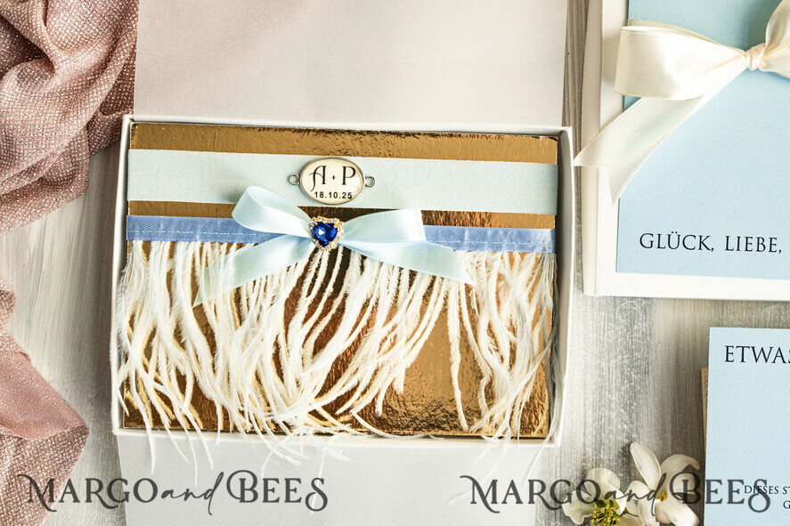 BRIDE bolero, robes, garter Geschenkidee für die Braut Strumpfband Strumpfband – die besondere Geschenkidee für die Braut getrockneten Vergissmeinnicht-Blüte