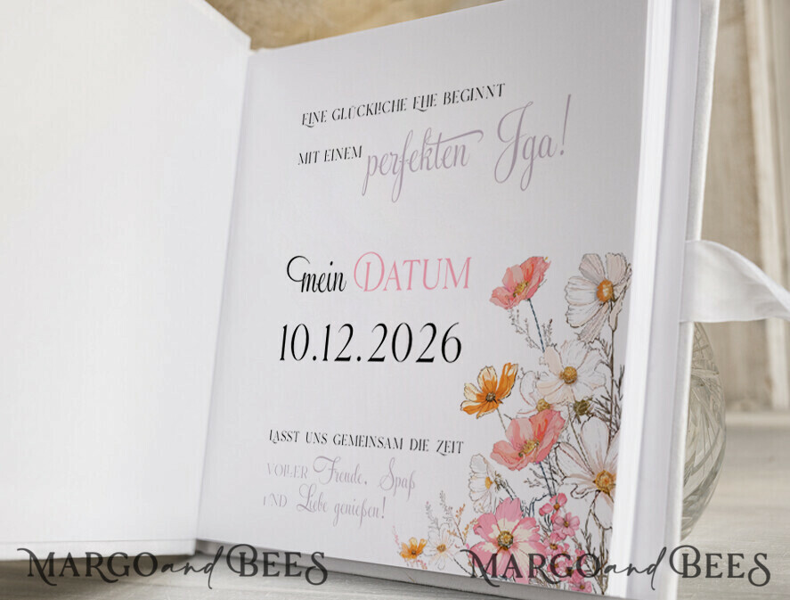 BRIDAL SHOWER INVITATIONS JGA geschenk braut JGA Gästebuch für die Braut – Buch mit Schleife & Fragen an Freundinnen – personalisiert