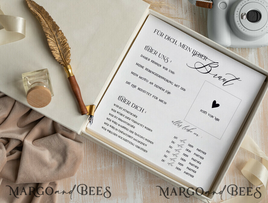 BRIDAL SHOWER INVITATIONS JGA geschenk braut JGA Kartenbox aus Samt – personalisiert mit goldener Prägung, inkl. Gästekarten für die Braut