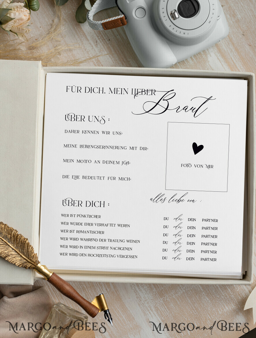 BRIDAL SHOWER INVITATIONS JGA geschenk braut JGA Kartenbox aus Samt – personalisiert mit goldener Prägung, inkl. Gästekarten für die Braut