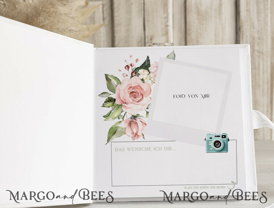 BRIDAL SHOWER INVITATIONS JGA geschenk braut JGA Gästebuch für die Braut – Buch mit Schleife & Fragen an Freundinnen – personalisiert