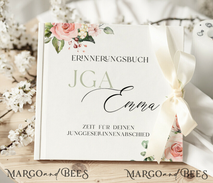 BRIDAL SHOWER INVITATIONS JGA geschenk braut JGA Gästebuch für die Braut – Buch mit Schleife & Fragen an Freundinnen – personalisiert