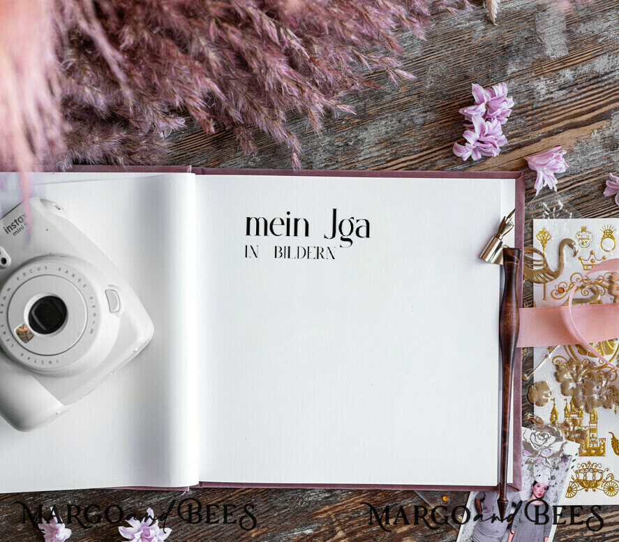 BRIDAL SHOWER INVITATIONS JGA geschenk braut JGA Gästebuch für die Braut – Velour-Buch mit Schleife & Fragen an Freundinnen – personalisiert