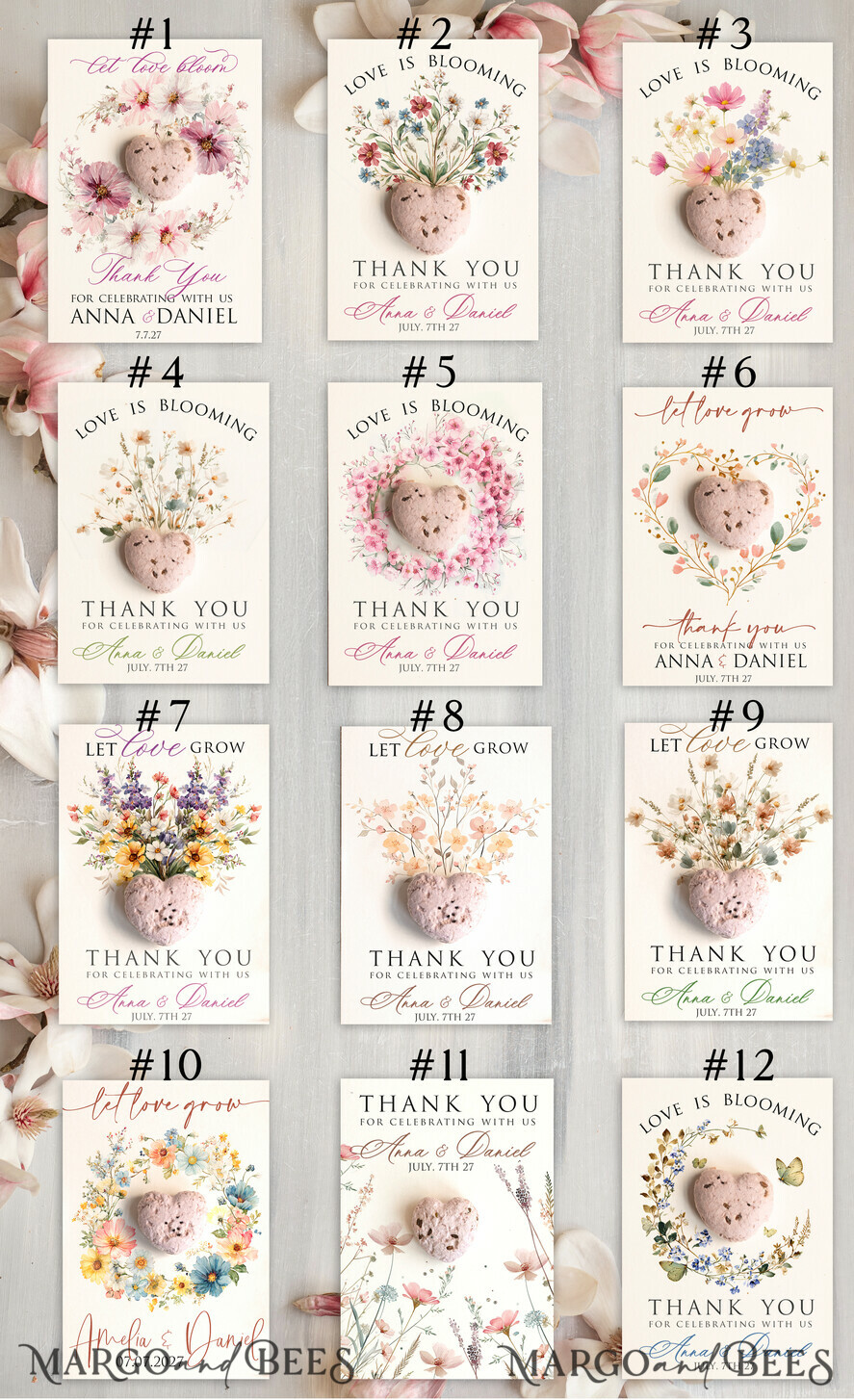 WEDDING FAVORS Seeds of Love Wedding Favor gifts in bulk Personalized Seed Card With Plantable Seed Paper. Wildflower Seed Paper. Thank you gifts for guests