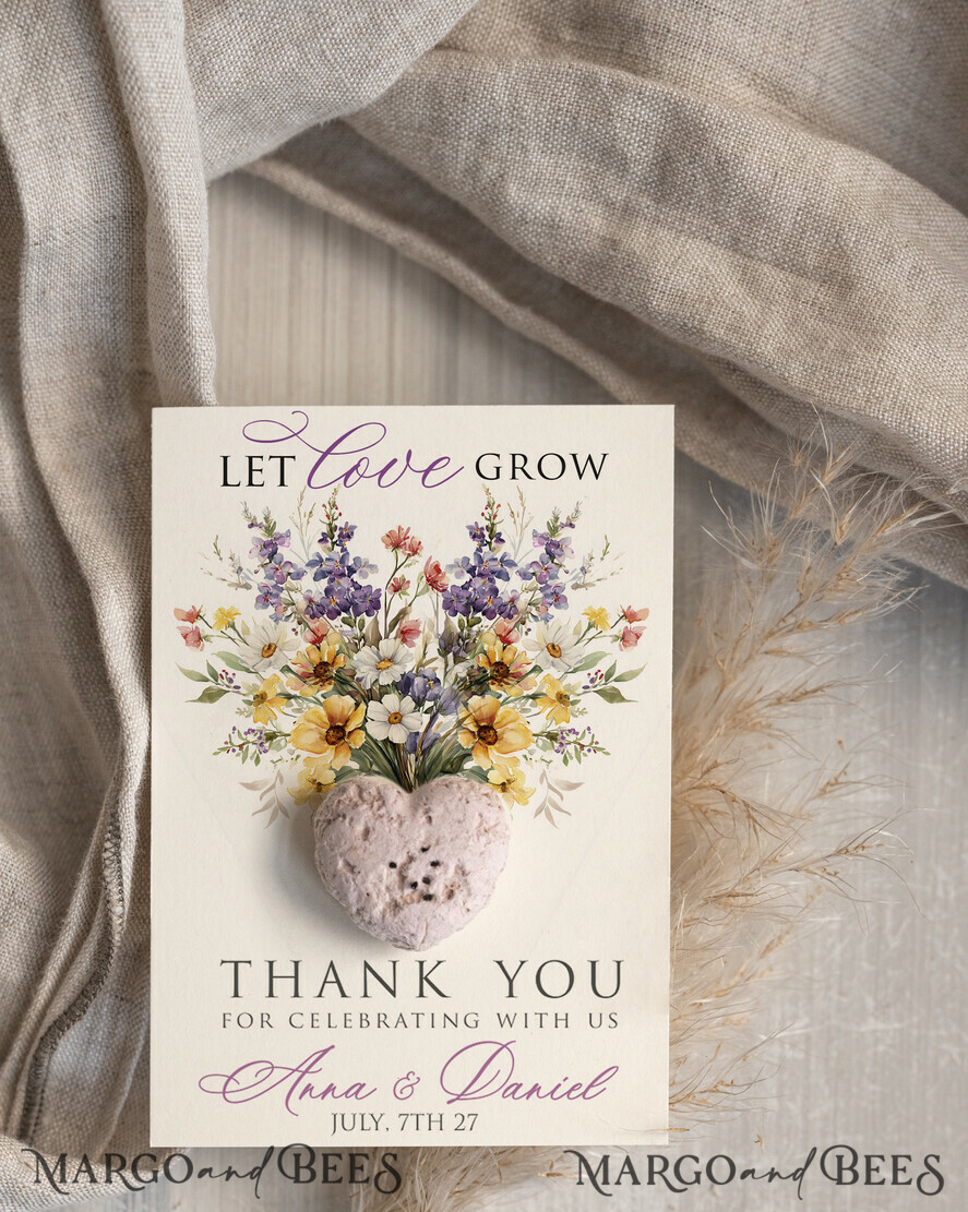WEDDING FAVORS Seeds of Love Wedding Favor gifts in bulk Personalized Seed Card With Plantable Seed Paper. Wildflower Seed Paper. Thank you gifts for guests