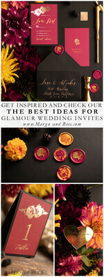 TABLE DECOR SIGNS romantic Elegant Burgundy And Black Wedding table numbers, Handmade Golden Shine Wedding Cards, Golden Floral Boho Table Décor, Custom Glamour Maroon Wedding Table Sign4