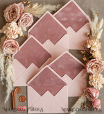 WEDDING INVITATIONS Velvet Envelopes  blush pink envelopes for invitations with velvet liners, a7 handmade  Envelopes with velvet liner for Wedding cards4