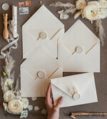 WEDDING INVITATIONS Velvet Envelopes  Ivory envelopes for invitations with velvet liners, a7 handmade  Envelopes with velvet liner for Wedding cards5