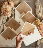 WEDDING INVITATIONS Velvet Envelopes  ivory envelopes for invitations with velvet liners, a7 handmade  Envelopes with velvet liner for Wedding cards3