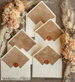 WEDDING INVITATIONS Velvet Envelopes  ivory envelopes for invitations with velvet liners, a7 handmade  Envelopes with velvet liner for Wedding cards3