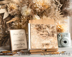 HOCHZEITS-GÄSTEBÜCHER Holzrustikale Gästebücher Rustikales Holz Hochzeits-Gästebuch, Boho Instax Sofortbild Fotokabine, Holzalbum rustikales Gästebuch Polaroids13