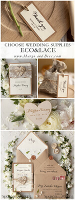 PLATZKARTEN / TISCHKARTEN  
 Spitze Romantische Spitzen-Hochzeitsplatzkarten in Braun und Elfenbein mit braunem Band, ökologische handgefertigte Hochzeitsstationery, elegante Namensschilder für Ihre Hochzeitstische, rustikale Karten.16