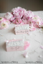 PLACE CARDS / TABLE CARDS Lace Romantic Lace Blush Pink Wedding Place Cards with Blush Pink Ribbon, Elegant Name Tags for Your Wedding Tables, Blush Pink Weddign Stationery, Gorgeous Cards8