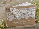 Rerto wedding guestbook, Burlap Vintage Wedding Album Rustic Linen Photo Booth Book4