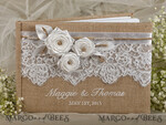 Rerto wedding guestbook, Burlap Vintage Wedding Album Rustic Linen Photo Booth Book4