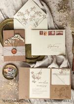 HOCHZEITS EINLADUNGEN rustikal / Landhausstil / Shabby Chic Natürliche Babyatmen Blumen Hochzeitsinvitation Suite, minimalistische rustikale Hochzeitsinvitationen Set, umweltfreundliches Einladungset, Beige moderne Boho Hochzeitskarten.18
