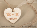 cute wedding favor cards, heart or custom design wooden tag4