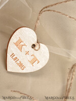 cute wedding favor cards, heart or custom design wooden tag4