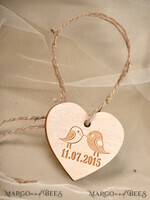 wedding favor, heart or custom design wooden tag3