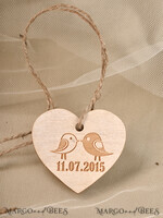 wedding favor, heart or custom design wooden tag3