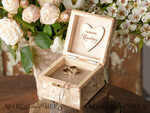 RING BEARER BOXES & PILLOWS Epoxy Wedding rings Box Presoanlised wedding Ring box for 2 or 3 rings, rustic glam wedding ring box  • handmade ring bearer box • velvet luxury ring box10