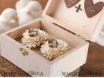 RING BEARER BOXES & PILLOWS Epoxy Wedding rings Box Personalised wedding box his and hers, wooden wedding ring box  • rustic ring bearer box • real flowers in resin luxury ring box7