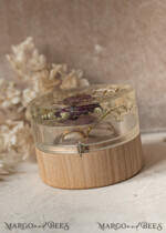 RINGTRÄGERBOXEN & KISSEN Epoxidharz Trauringe Box Epoxidharz- und Holz-Eheringbox für die Zeremonie, Boho Epoxid-Eheringboxen für ihn und sie, transparente Epoxid-Doppelringbox für die Hochzeit, Holzharzblumen Verlobungsringbox.26