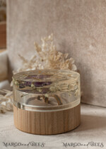 RINGTRÄGERBOXEN & KISSEN Epoxidharz Trauringe Box Epoxidharz- und Holz-Eheringbox für die Zeremonie, Boho Epoxid-Eheringboxen für ihn und sie, transparente Epoxid-Doppelringbox für die Hochzeit, Holzharzblumen Verlobungsringbox.26