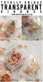 RING BEARER BOXES & PILLOWS Epoxy Wedding rings Box Clear Acryl wedding bearers, Gold glam wedding ring box  • handmade ring bearer box • Mirror Gold luxury ring box14