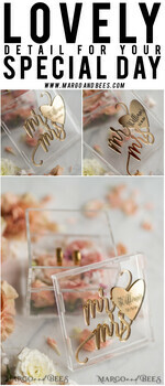 RING BEARER BOXES & PILLOWS Epoxy Wedding rings Box Clear Acryl wedding bearers, Gold glam wedding ring box  • handmade ring bearer box • Mirror Gold luxury ring box14