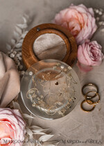 RINGTRÄGERBOXEN & KISSEN Epoxidharz Trauringe Box Epoxidharz & Holz Eheringbox für die Zeremonie, Boho Epoxid Eheringboxen für ihn und sie, transparente Epoxid-Doppelringbox für die Hochzeit, Holzharzblumen Heiratsantragsringbox.25